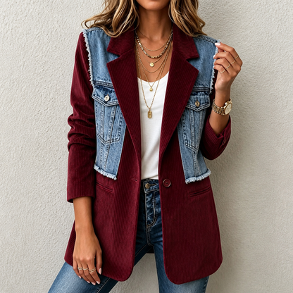 Women's Panel Blazer | Two Fabrics, One Easy Layer 11