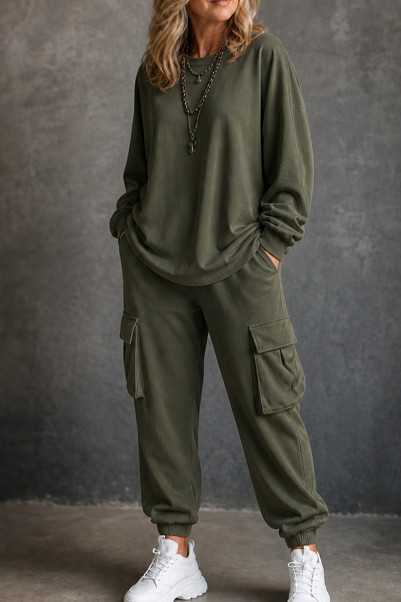 Women's Top & Cargo Pants Set | Matching Set & All-Day Comfort 10
