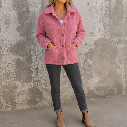 Women's Faux-Fur Button-Front Jacket | Warm & Lightweight 12