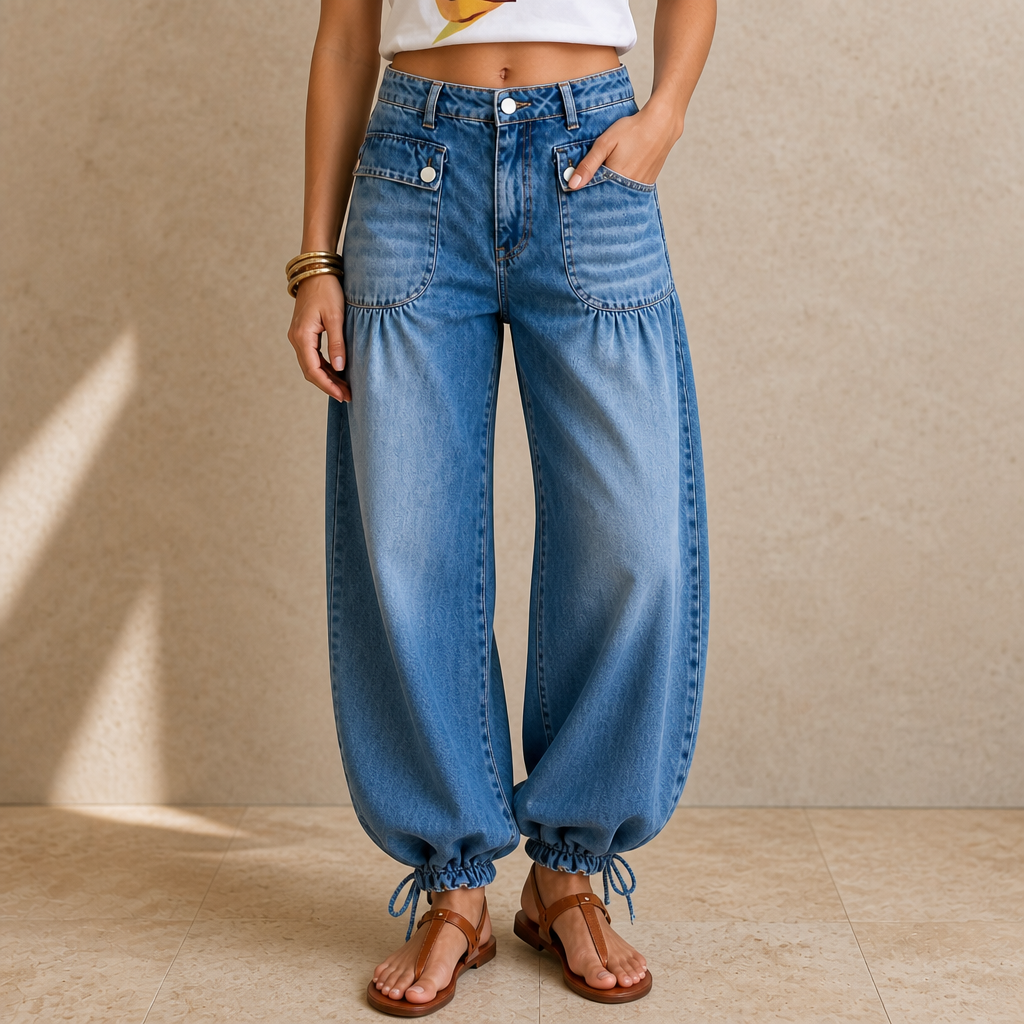 Women's Wide-Leg Jeans | Drawstring Balloon Shape 13