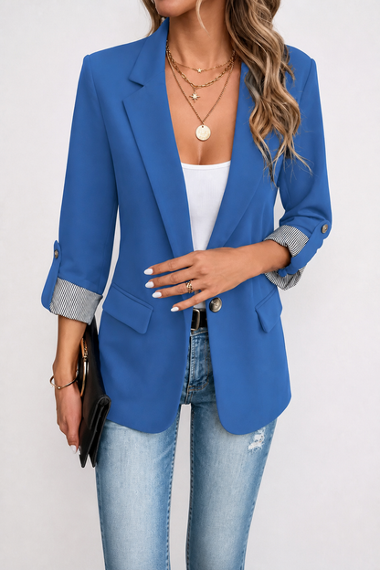 Women's Tailored Blazer | Roll-Sleeve & Longline Fit 10