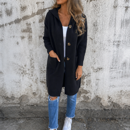 Women's Hooded Knit Cardigan | Button-Front & Warm 11