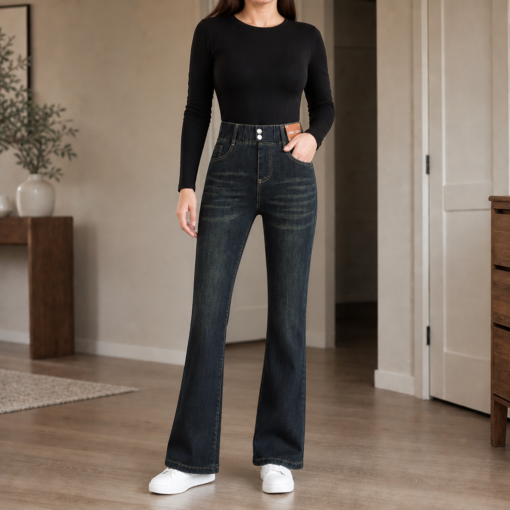 Women's High-Waisted Flare Jeans | Stretch Comfort & Flattering Fit 8