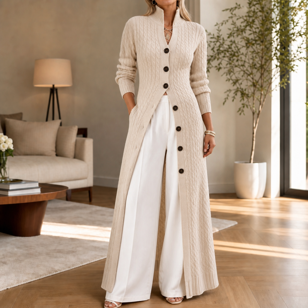 Women's Cable-Knit Duster Cardigan | Open-Front & Flattering Fit 13