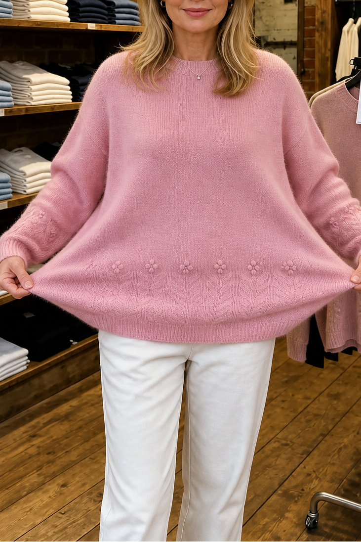 Women's Cable Knit Sweater | Structured Collar & Cuffs 12