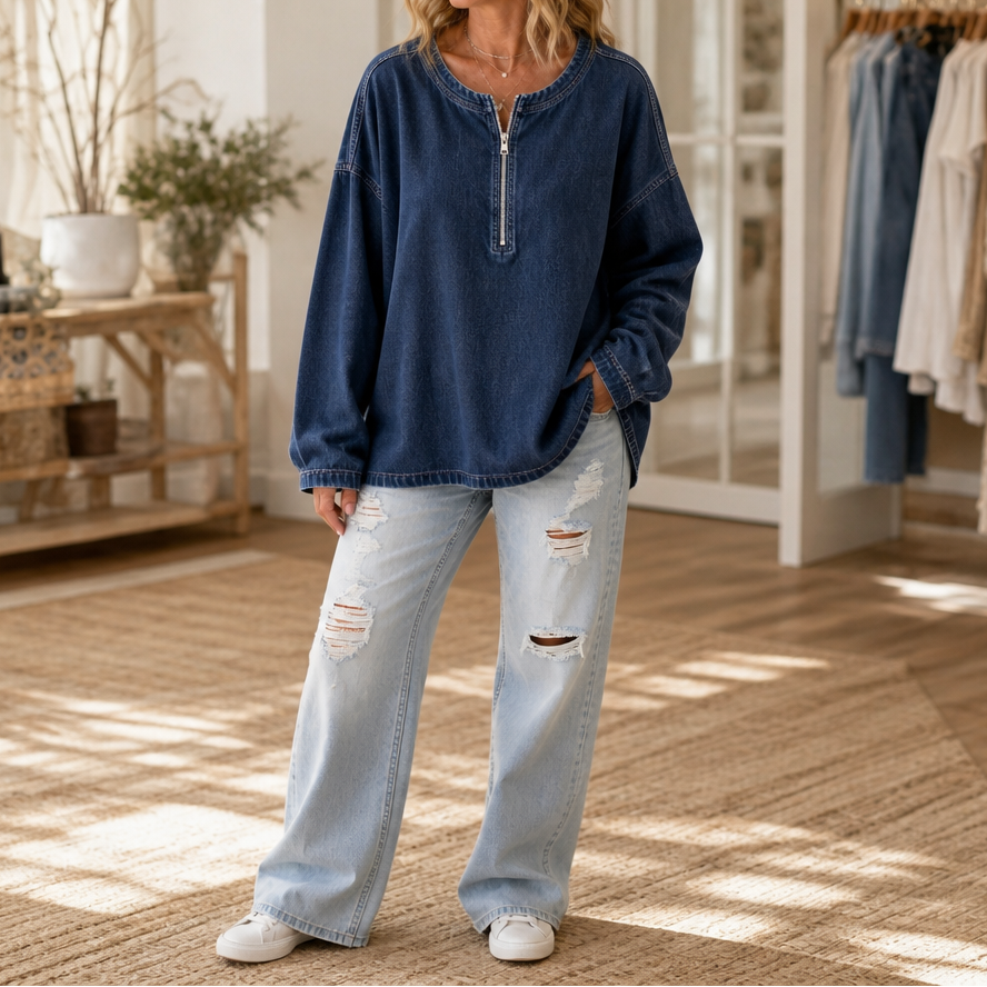 Women's Half-Zip Pullover | Relaxed Fit 13