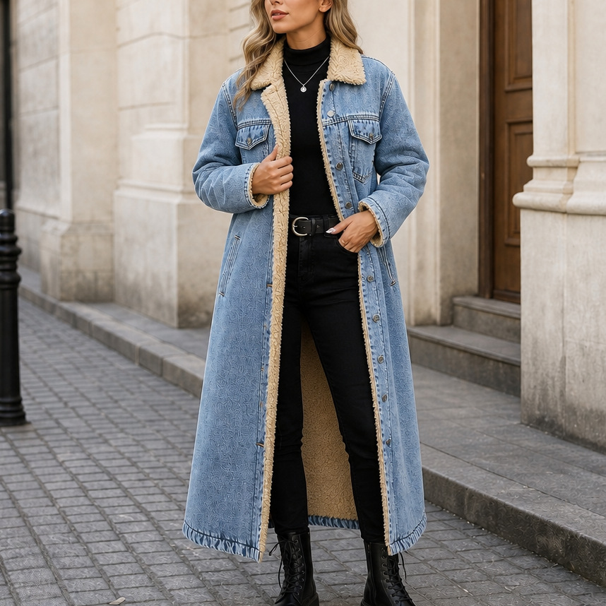 Women's Long Coat | Sherpa Lined & Warm 13