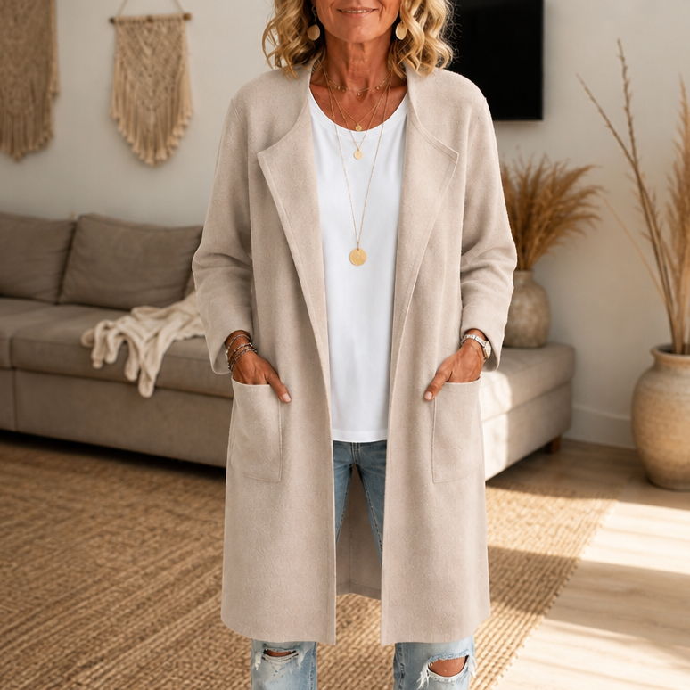 Women's Open-Front Longline Coat | Drapes Without Pulling 11