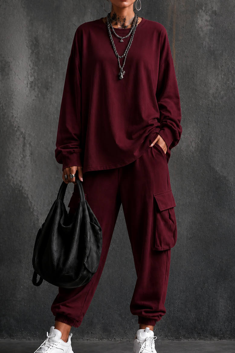 Women's Top & Cargo Pants Set | Matching Set & All-Day Comfort 11