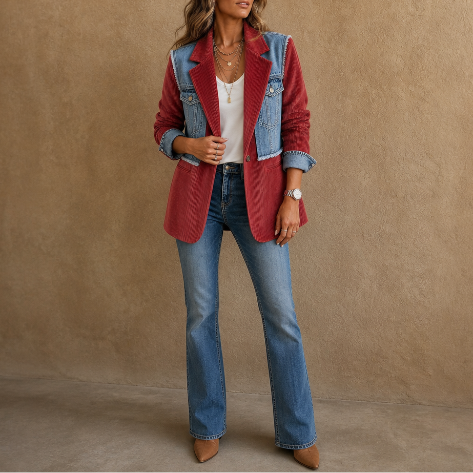 Women's Panel Blazer | Two Fabrics, One Easy Layer 12