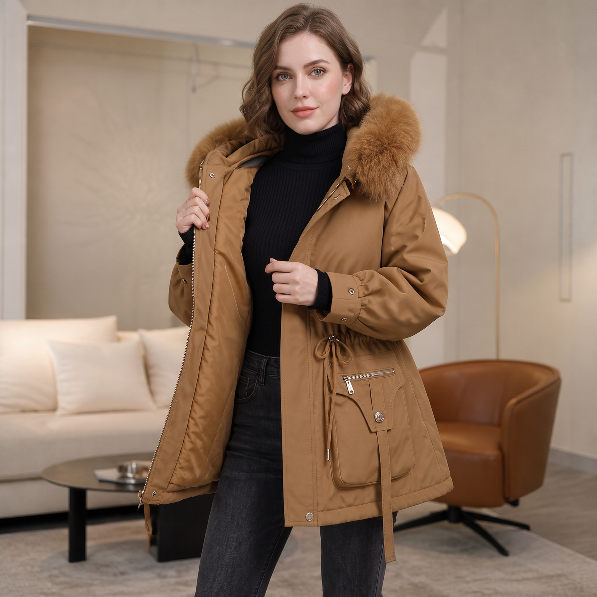 Women's Puffer Coat | Shaped Waist & Double-Layer Warmth 12