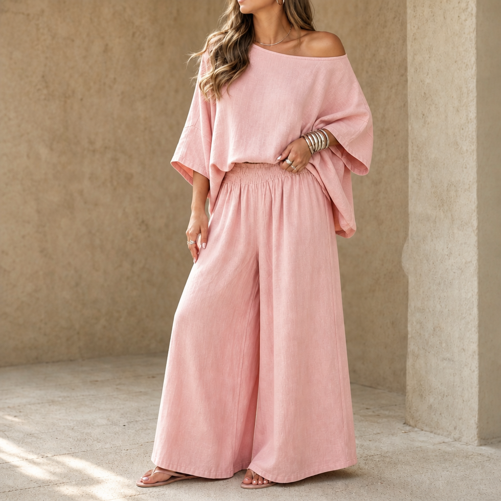 Women's Oversized Co-ord Set | Wide-Leg Trousers & Matching Top 14