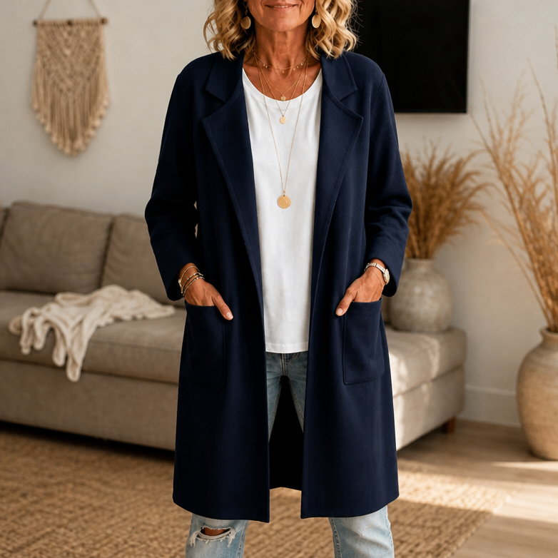 Women's Open-Front Longline Coat | Drapes Without Pulling 12