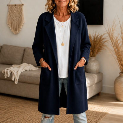 Women's Open-Front Longline Coat | Drapes Without Pulling 12