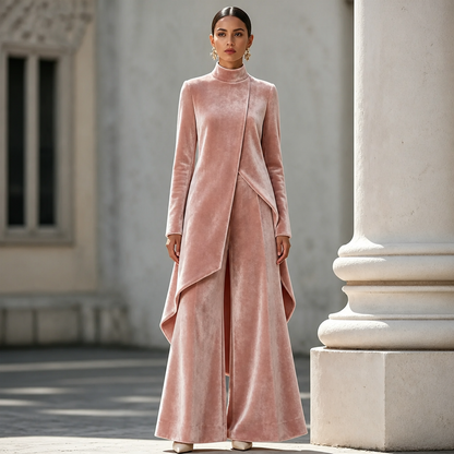 Women's Top & Trouser Set | Draped Design & Wide-Leg Fit 14