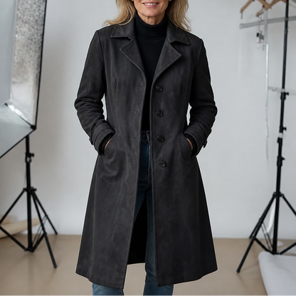 Women's Trench Coat | Long Line & Soft Drape 13