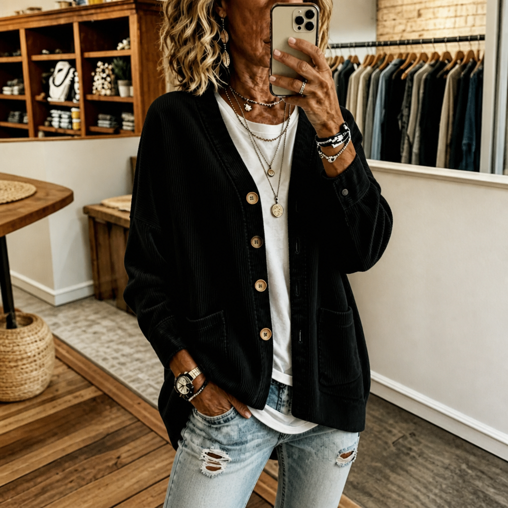 Women's Open-Front Cardigan | Ribbed Texture & All-Day Comfort 12