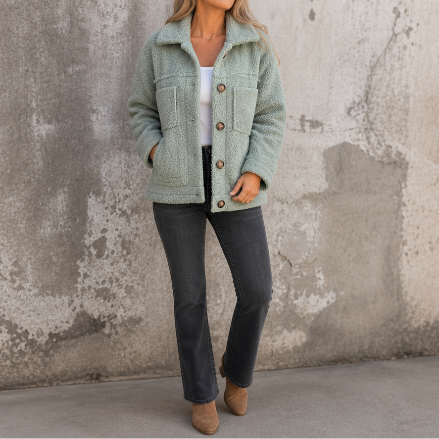 Women's Faux-Fur Button-Front Jacket | Warm & Lightweight 14