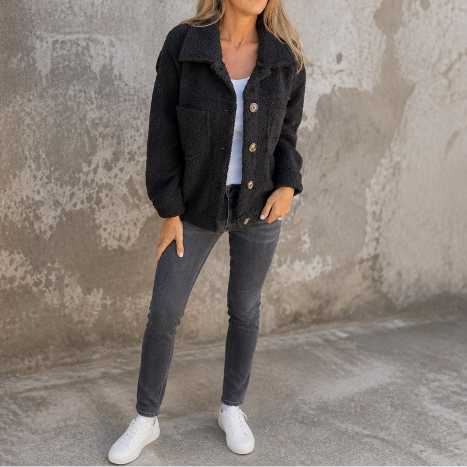 Women's Faux-Fur Button-Front Jacket | Warm & Lightweight 15