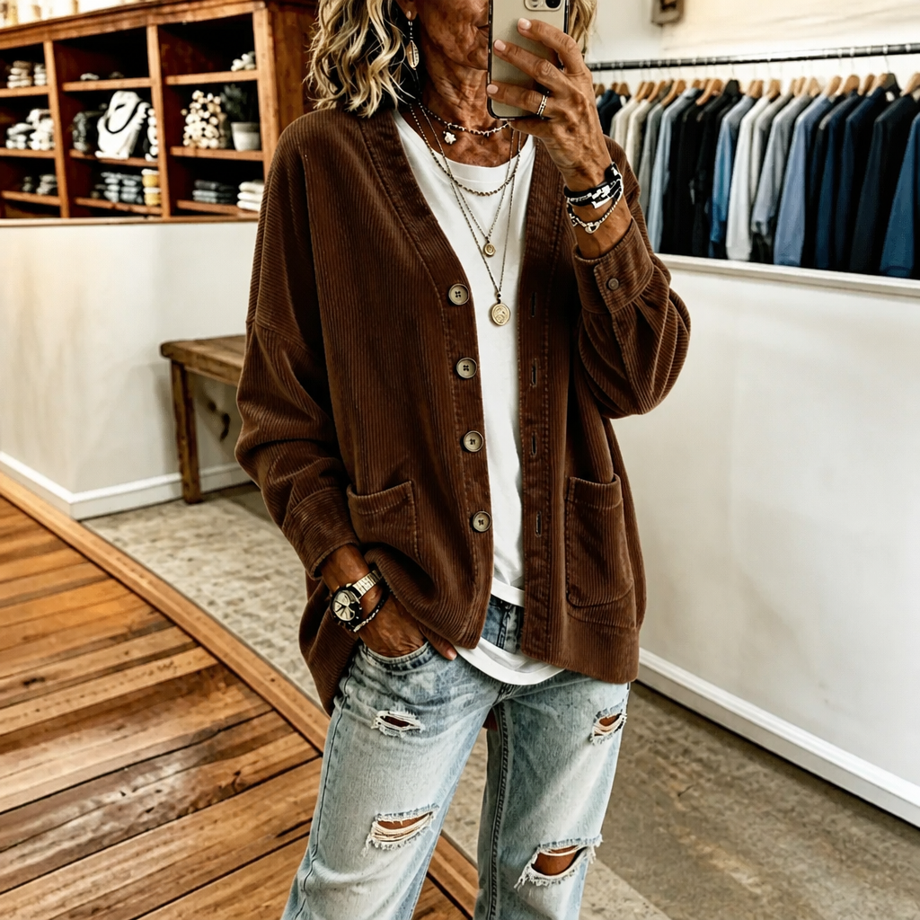 Women's Open-Front Cardigan | Ribbed Texture & All-Day Comfort 13