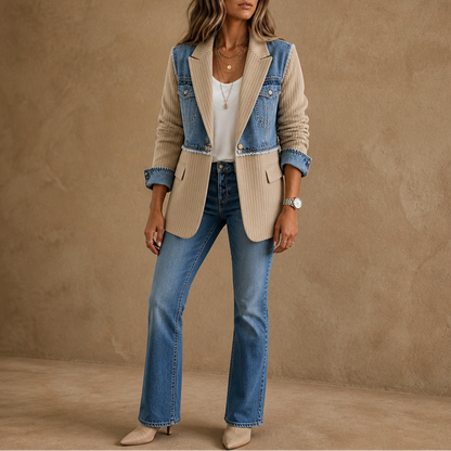 Women's Panel Blazer | Two Fabrics, One Easy Layer 14