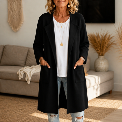 Women's Open-Front Longline Coat | Drapes Without Pulling 13