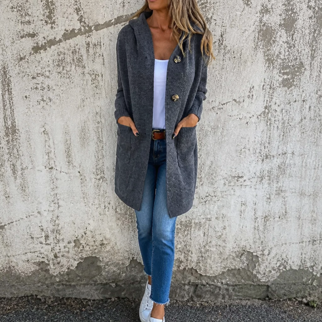 Women's Hooded Knit Cardigan | Button-Front & Warm 13