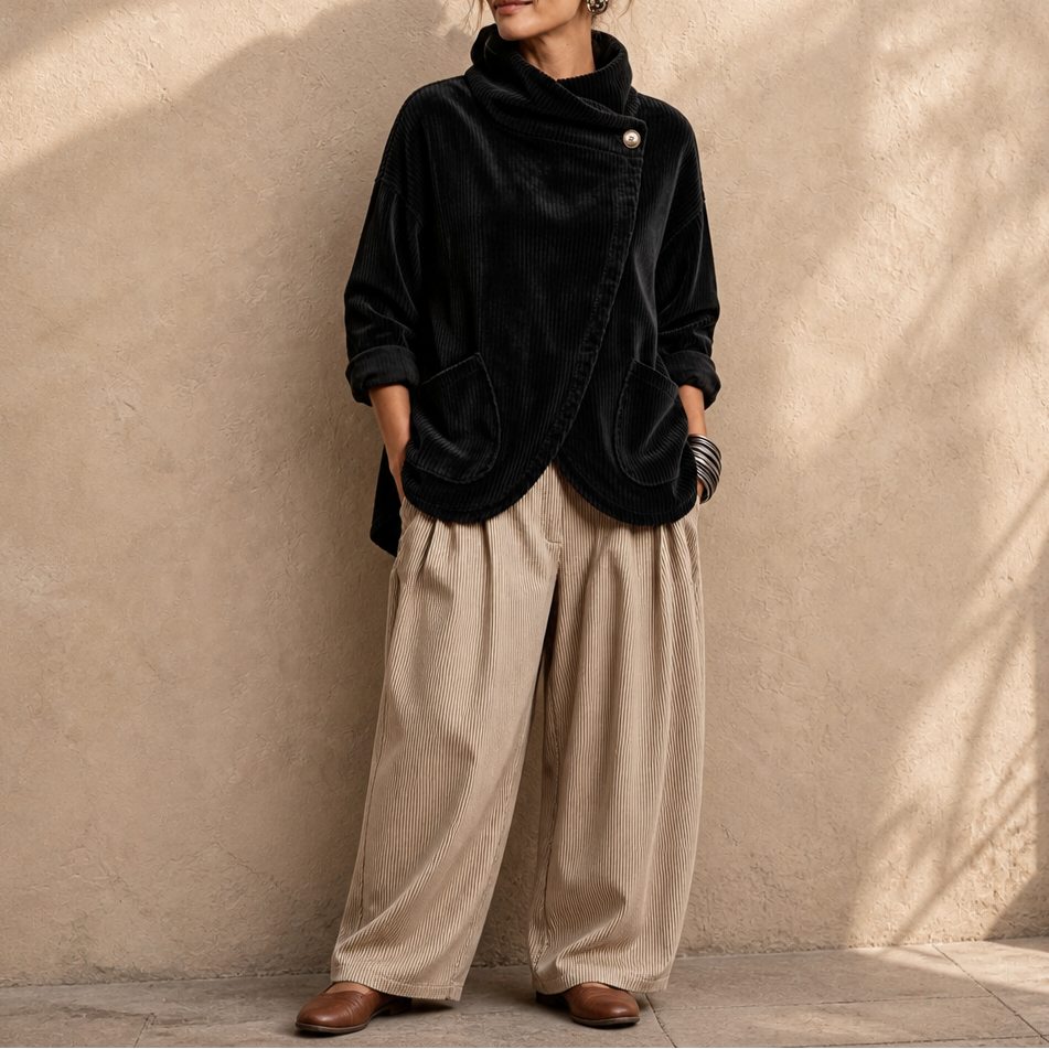 Women's Hooded Poncho | Angled Hem & Cosy Warmth 14