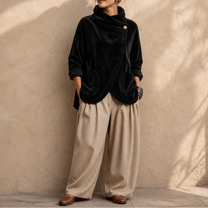 Women's Hooded Poncho | Angled Hem & Cosy Warmth 14