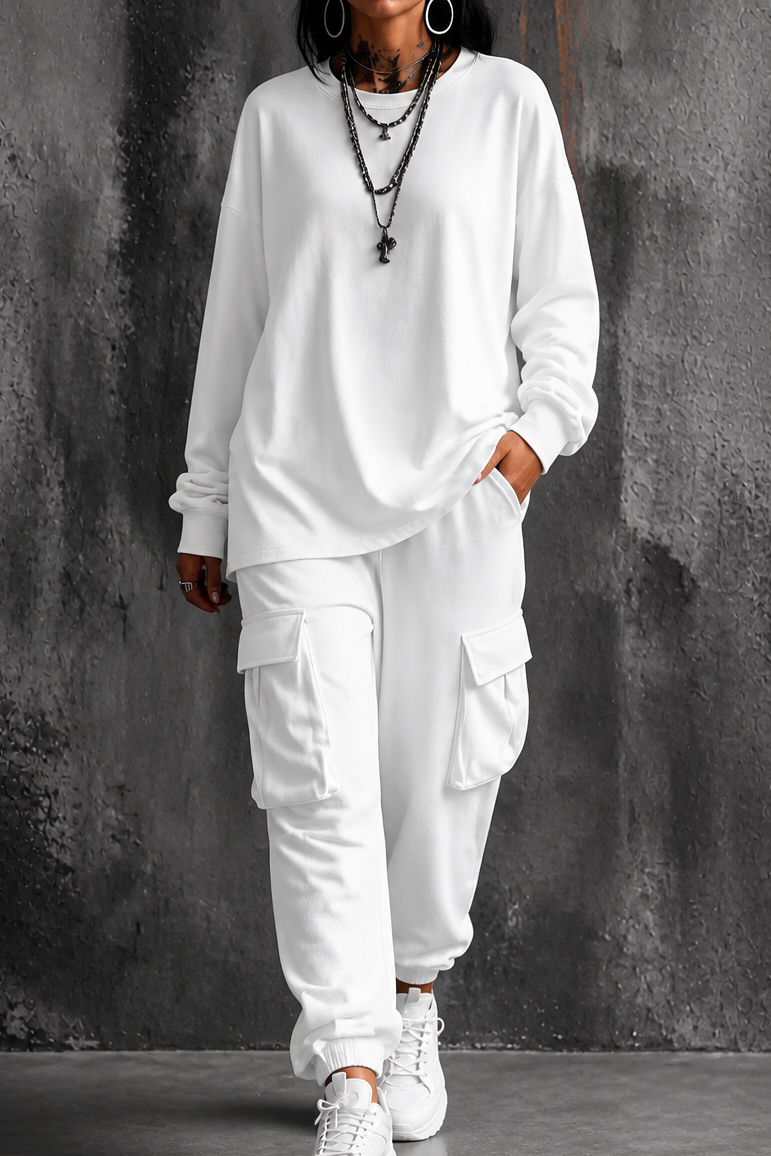 Women's Top & Cargo Pants Set | Matching Set & All-Day Comfort 14
