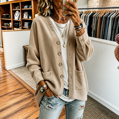 Women's Open-Front Cardigan | Ribbed Texture & All-Day Comfort 14
