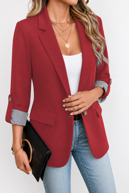 Women's Tailored Blazer | Roll-Sleeve & Longline Fit 15