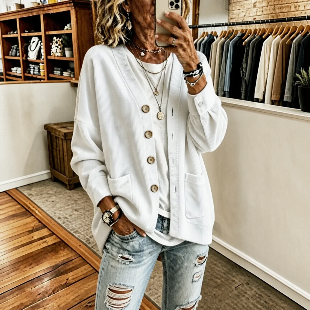 Women's Open-Front Cardigan | Ribbed Texture & All-Day Comfort 16