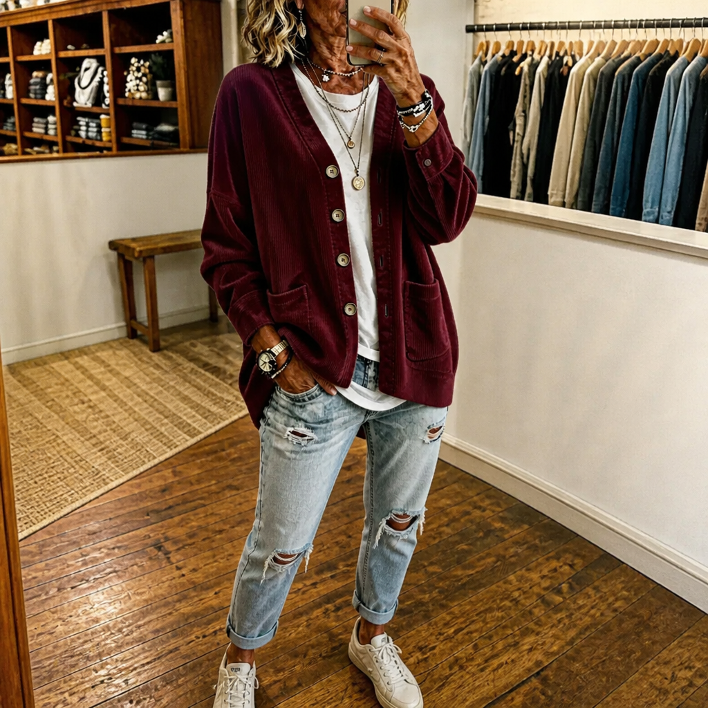 Women's Open-Front Cardigan | Ribbed Texture & All-Day Comfort 17