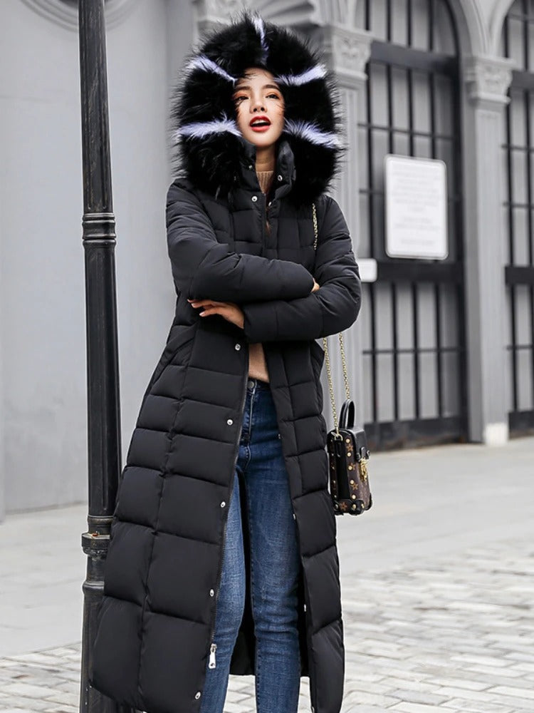 Women's Long Winter Coat | Belted & Warm 2
