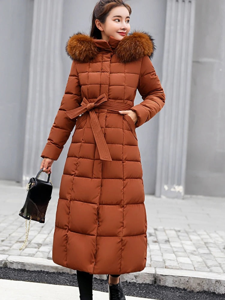 Women's Long Winter Coat | Belted & Warm 1