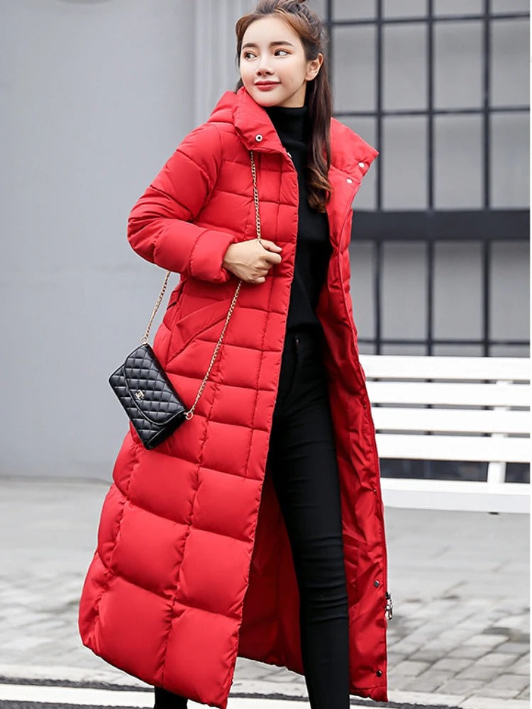 Women's Long Winter Coat | Belted & Warm 5