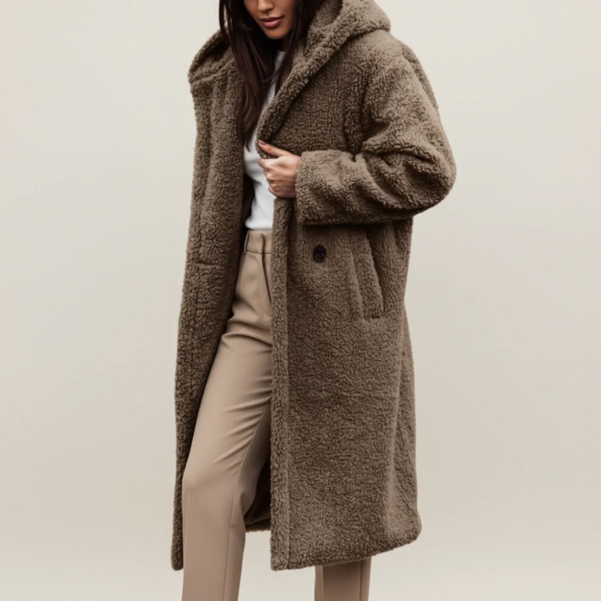 Women's Long Hooded Coat | Warm & Versatile 4
