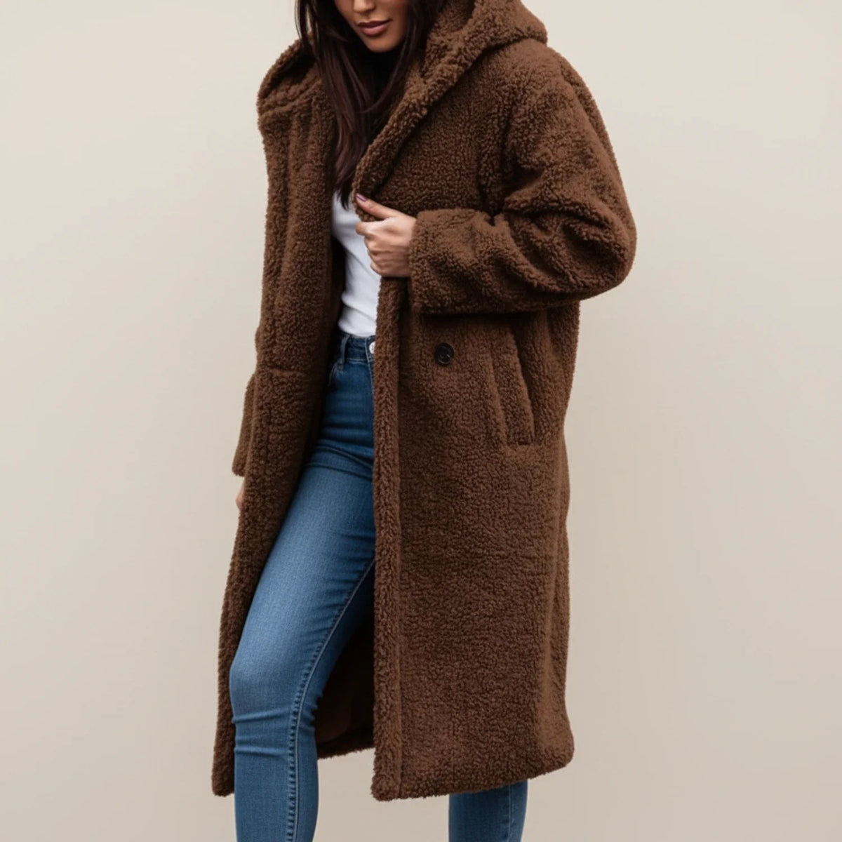 Women's Long Hooded Coat | Warm & Versatile 7