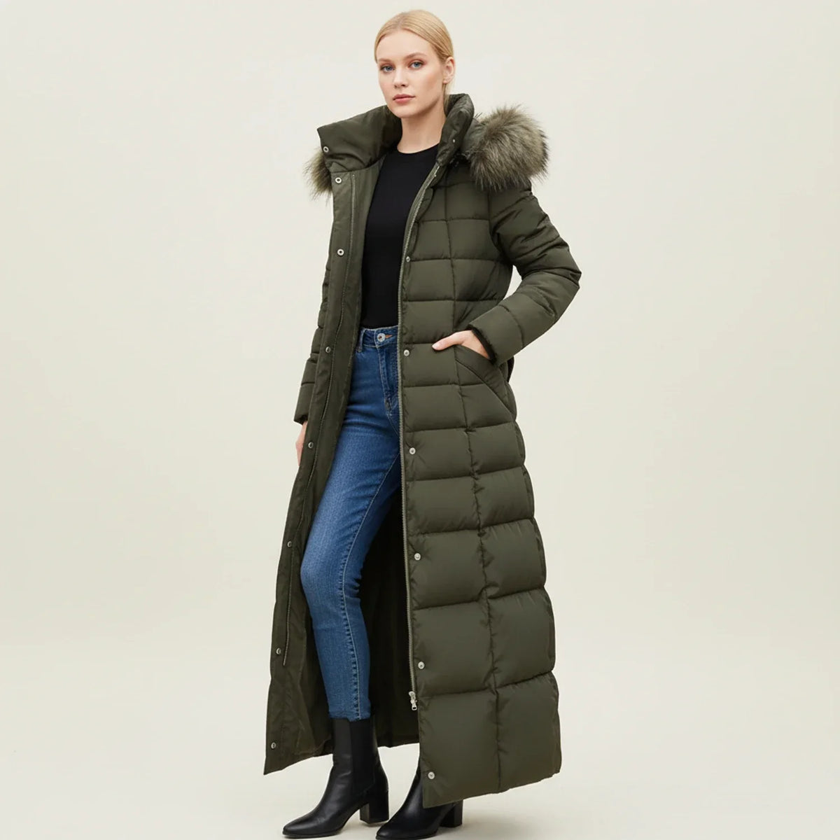 Women's Maxi Puffer Jacket | Hooded & Belted Warmth 4