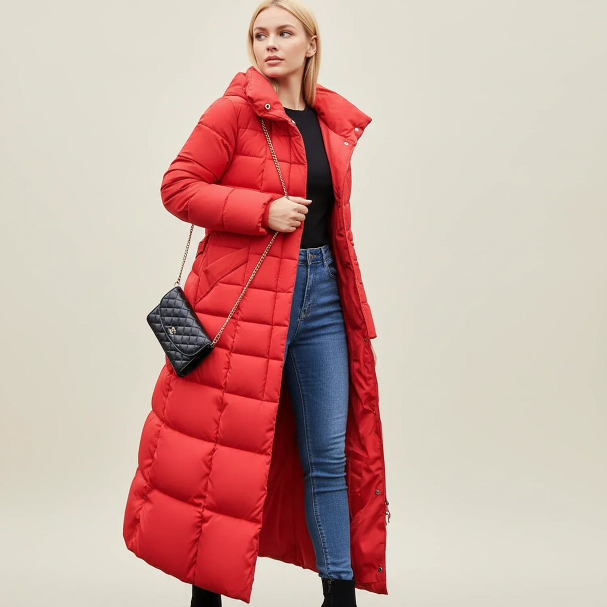 Women's Maxi Puffer Jacket | Hooded & Belted Warmth 5