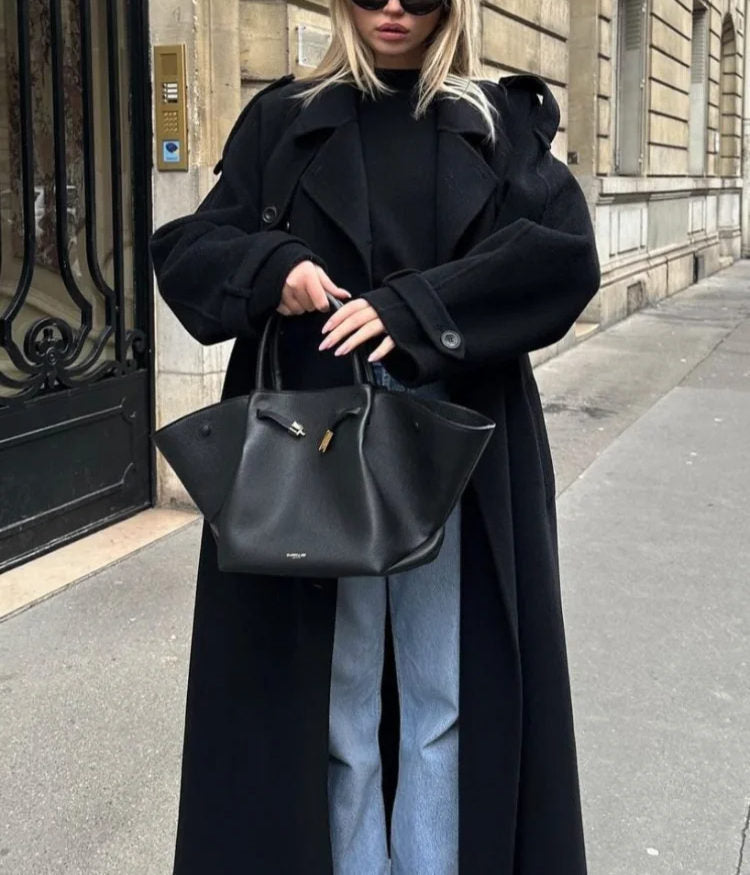 Women's Belted Maxi Coat | Lapel Collar & Long Sleeves 4