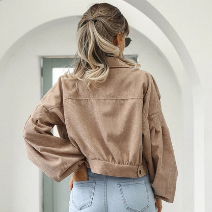 Women's Button Front Jacket | Pointed Collar & Chest Pockets 3