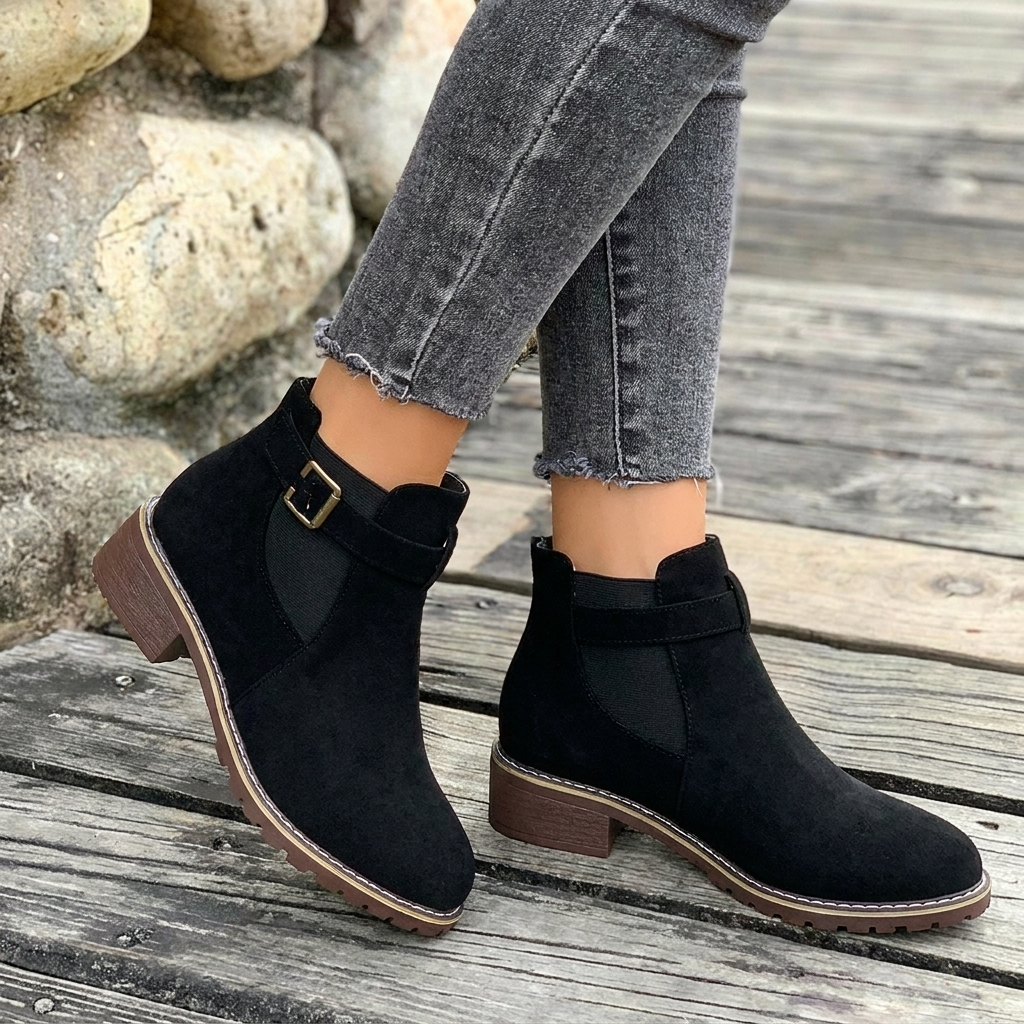 Women's Chelsea Ankle Boots | Buckle Strap & Block Heel 3