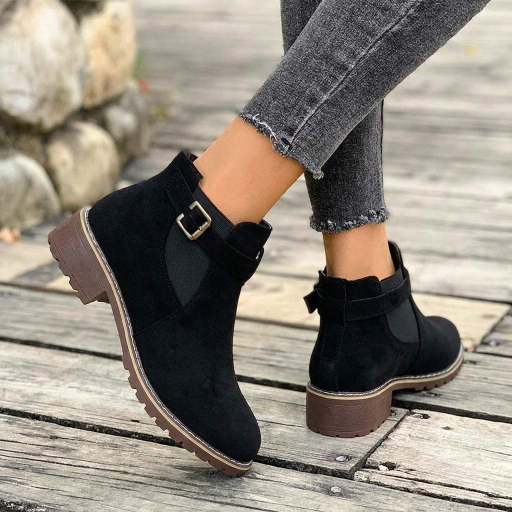 Women's Chelsea Ankle Boots | Buckle Strap & Block Heel 5