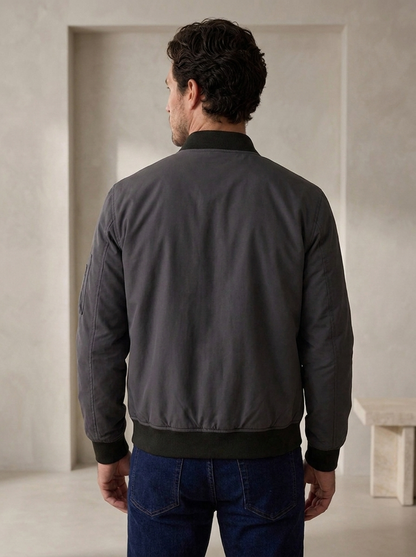 Zip front bomber jacket with side pockets