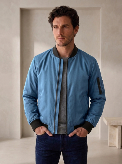 Casual bomber jacket with elasticated hem